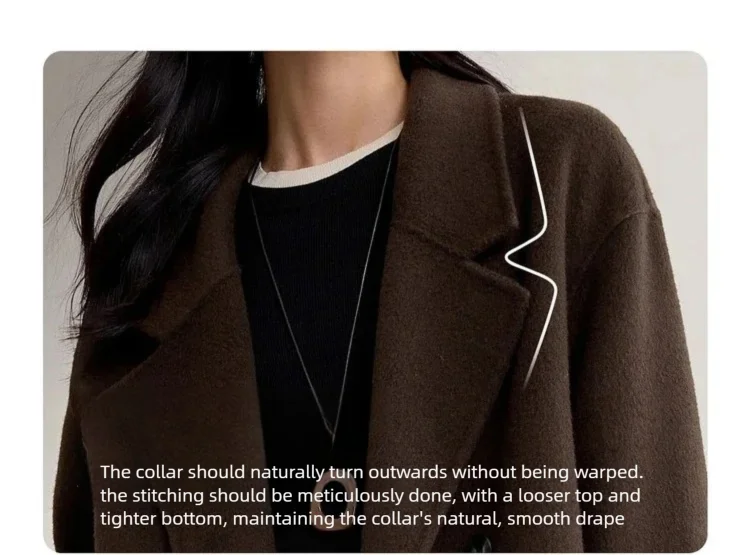 SENTUBILA Damen Wintermantel aus 100% Wolle, 2026, klassischer, eleganter Pendlerstil, doppelseitiger Überwurf, Damenbekleidung W54OA8780 – Detail 18