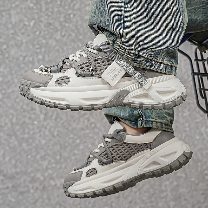 

Thick Sole Breathable Anti Slip Man Sports Footwear 2026 Summer New Men Casual Shoes Fashion Comfortable Anti Slip Mens Sneakers
