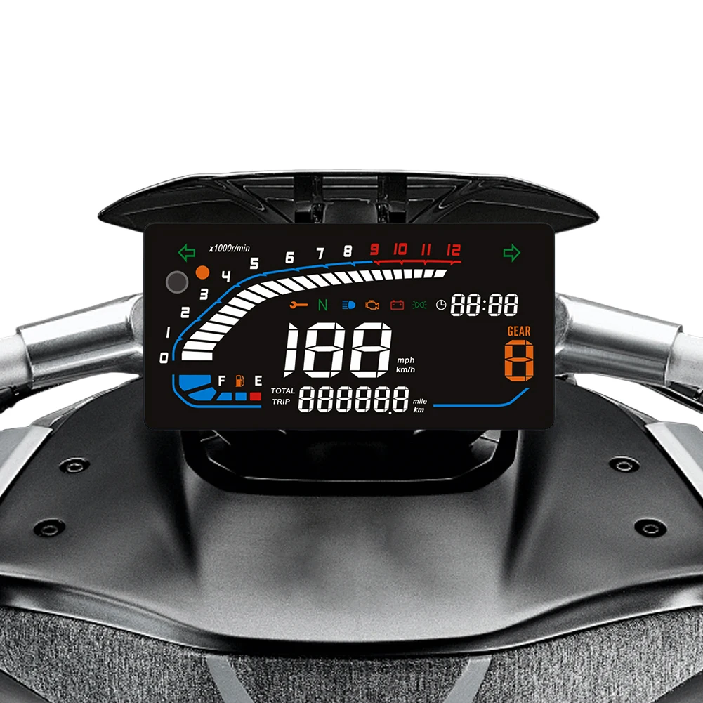

Светодиодный цифровой спидометр для мотоцикла, одометр на приборной панели мотоцикла с многофункциональным индикатором, аксессуары для мотоциклов