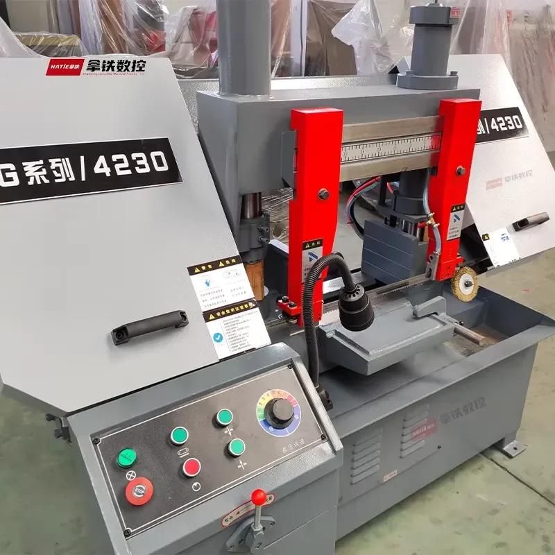 Gb4230 Hydraulic Semi-automatic Metal Cutting Band Saw Machine 300x300mm 3.0kW Motor High-Accuracy 69m/min Blade Speed 750kg