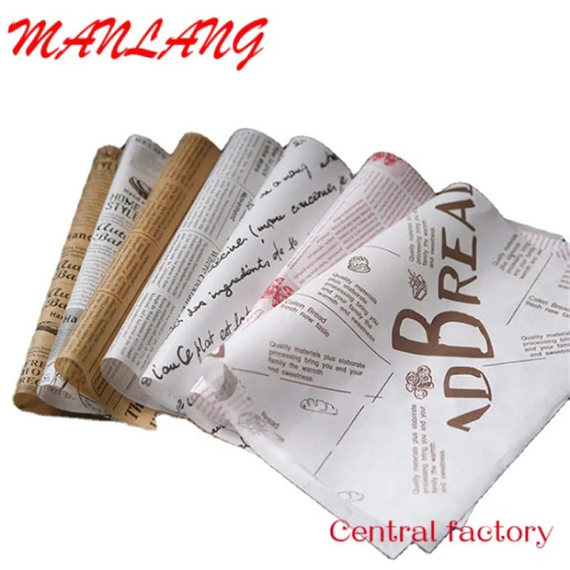 Food Grade Greaseproof Paper Olie Proof Wrap Wax Wrap Papier Voor Bbq Sandwich Hamburgers