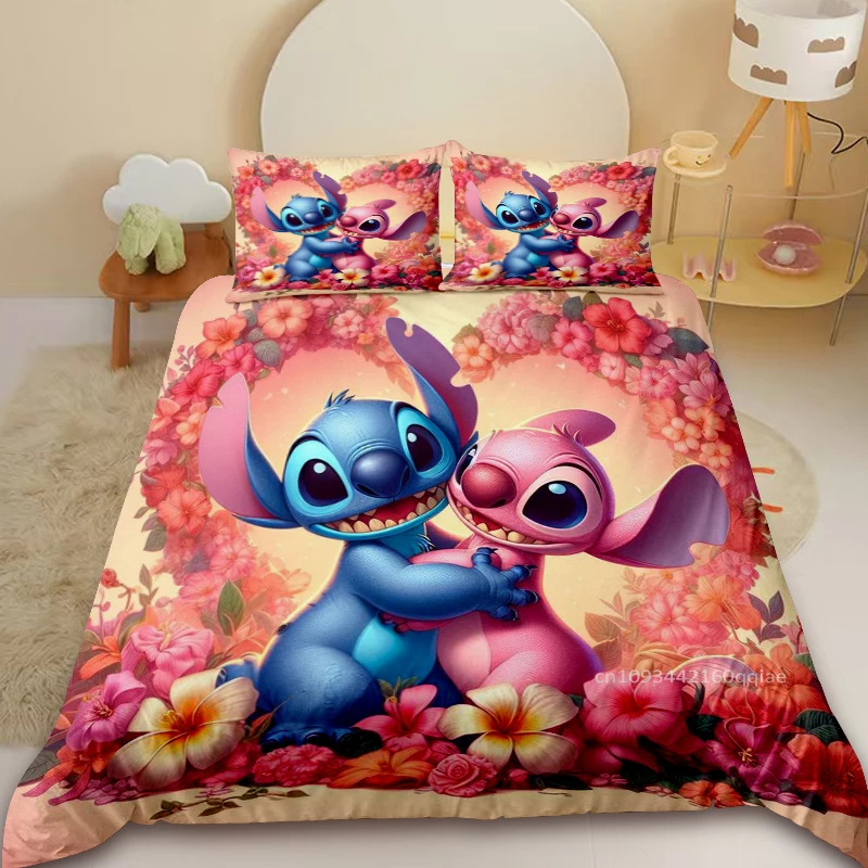 

Stitch 3D Duvet Cover Set Lilo & Stitch Cartoon Bedding Set Quilt Cover Set with For Bedroom Decor Best Gifts