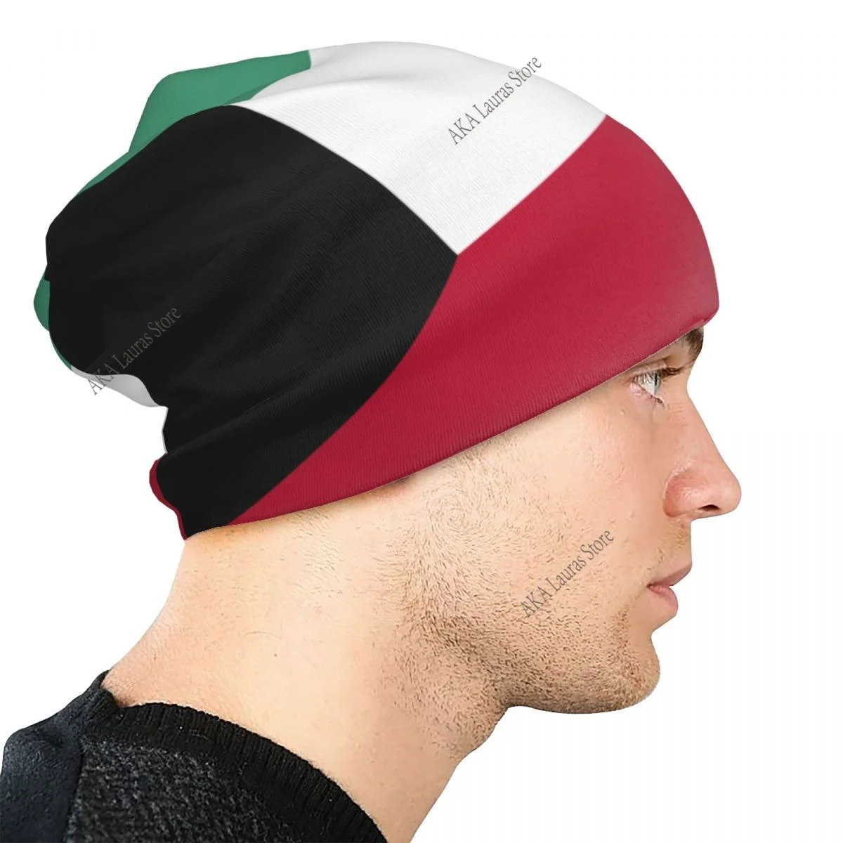 قبعات رقيقة بطبقة مزدوجة للشتاء للجنسين بعلم الكويت للرجال والنساء #5