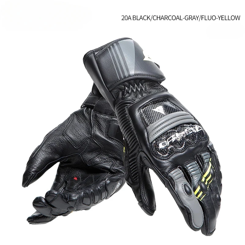 New DRUID 4 Carbon Fiber Motorcycle Gloves Men Cowhide Waterproof Moto Gloves Motocross Racing Gloves Breathable Guantes Moto