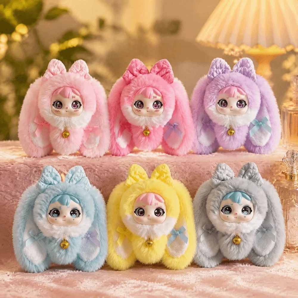 Cute Design Bowknot Rabbit Ear Keychain Bowknot Decoration Material Vinyl Face Pendant 15cm Vinyl Face Drooping Ear Rabbit