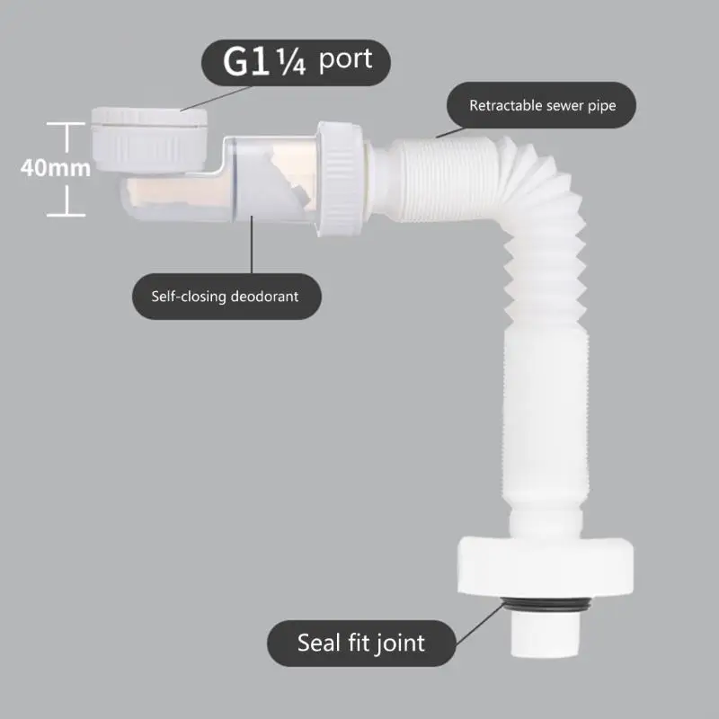97QD SINK DEODORANT ที่กรองท่อระบายน้ำท่อระบายน้ำท่อ TELESCOPIC แบบยืดหยุ่นท่อระบายน้ำ anticlogging บ้านห้องน้ำอ่างล้างจาน