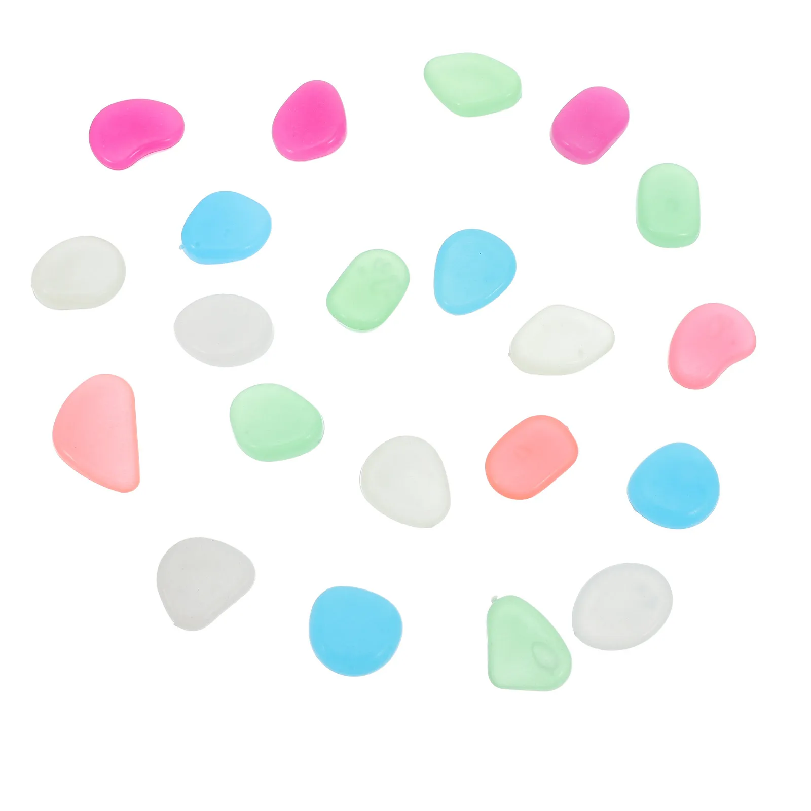 200Pcs Stones Luminous Resin Pebbles Outdoor Walkway Path Lawn Landscaping Colorful Glow in Dark Rocks