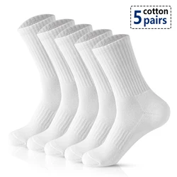 Hommes chaussettes coton respirant longue affaires Harajuku chaussettes solide Gentleman Sox Sokken Sports de plein air 5 paires/lot chaussettes