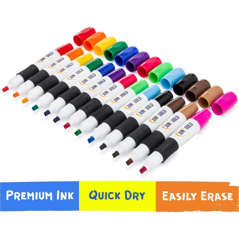 39 Assorted Colored Dry Erase Whiteboard Markers, 13 Unique Colors, Chisel Tip, Low Odor, Comfortable Grip & Vivid Lines