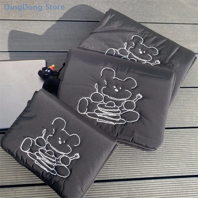 Cartoon Cute Bear Foldable Laptop Computer Sleeve Bag 11/13/15 Inch Handbag For Macbook For IPad Pro For DELL For HP