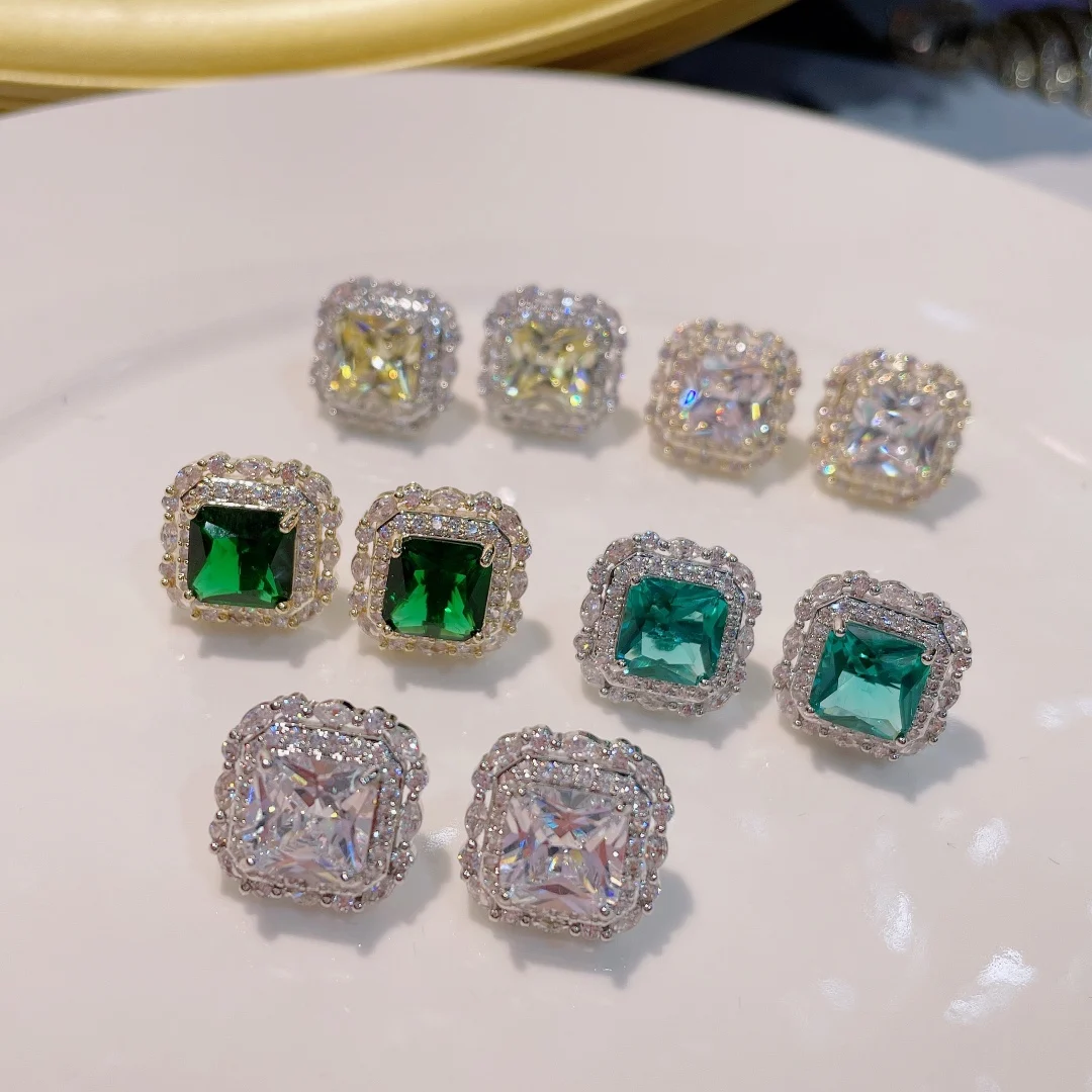 

Модные повседневные сверкающие серьги-гвоздики Majic Box для женщин, свадебные серьги Brincos с фианитом, букле д'орей, богемные бразильские ювелирные изделия E10292