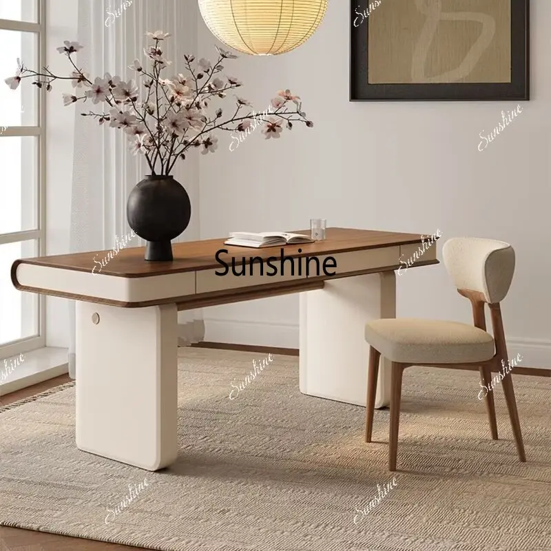 

Medieval style solid wood desk home design modern simple light luxury