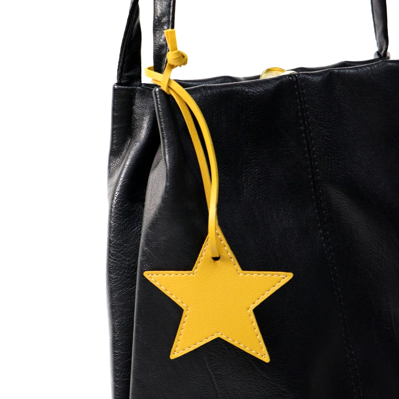 New Trendy Five Pointed Star PU Leather Backpack Pendant Star Pendant Bag Charm Gift Leather Buckle Keychain