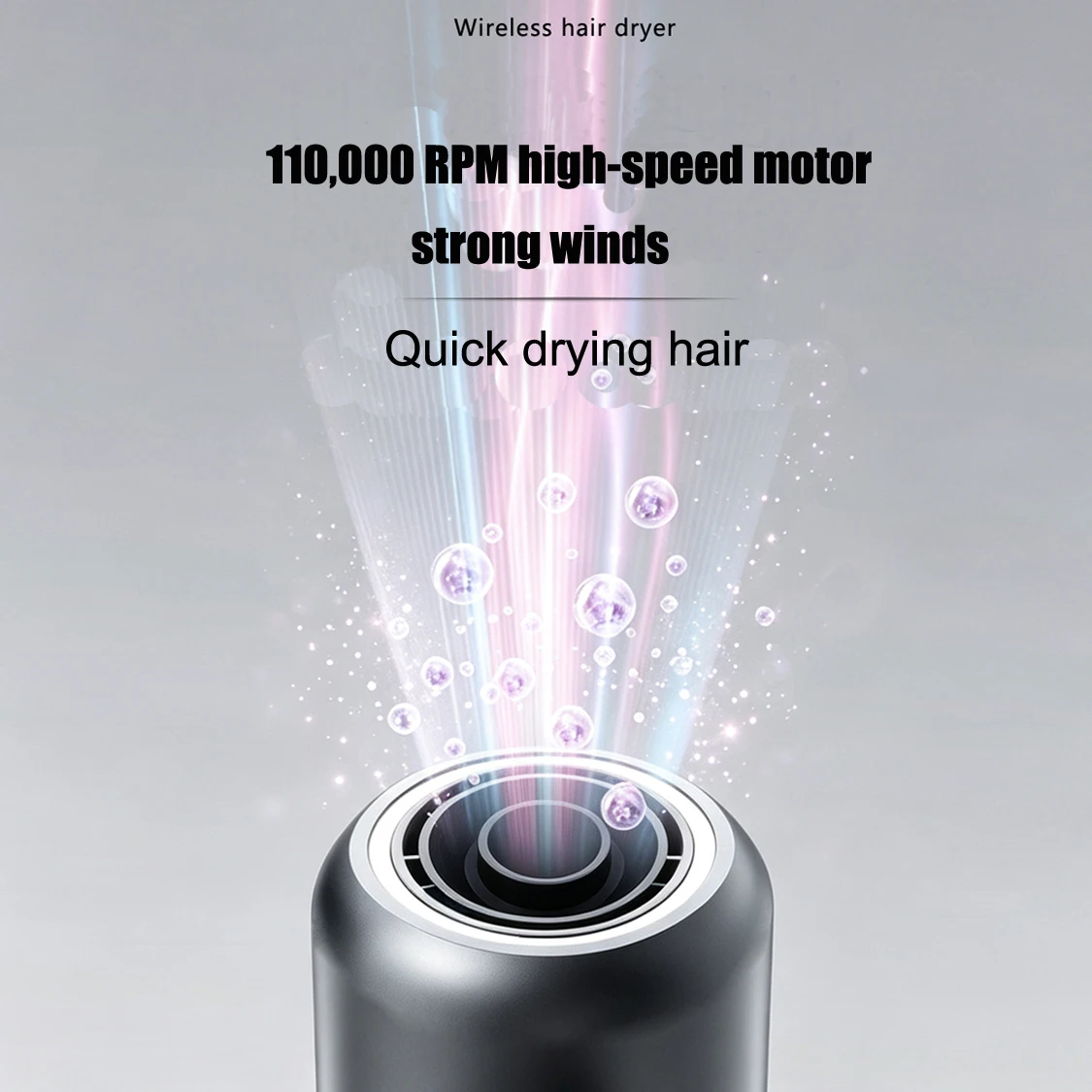 High-Speed Cordless Hair Dryer Large Capacity Rechargeable Hot Wind & Cold Air Blower for Fast Drying Long-Lasting Performance