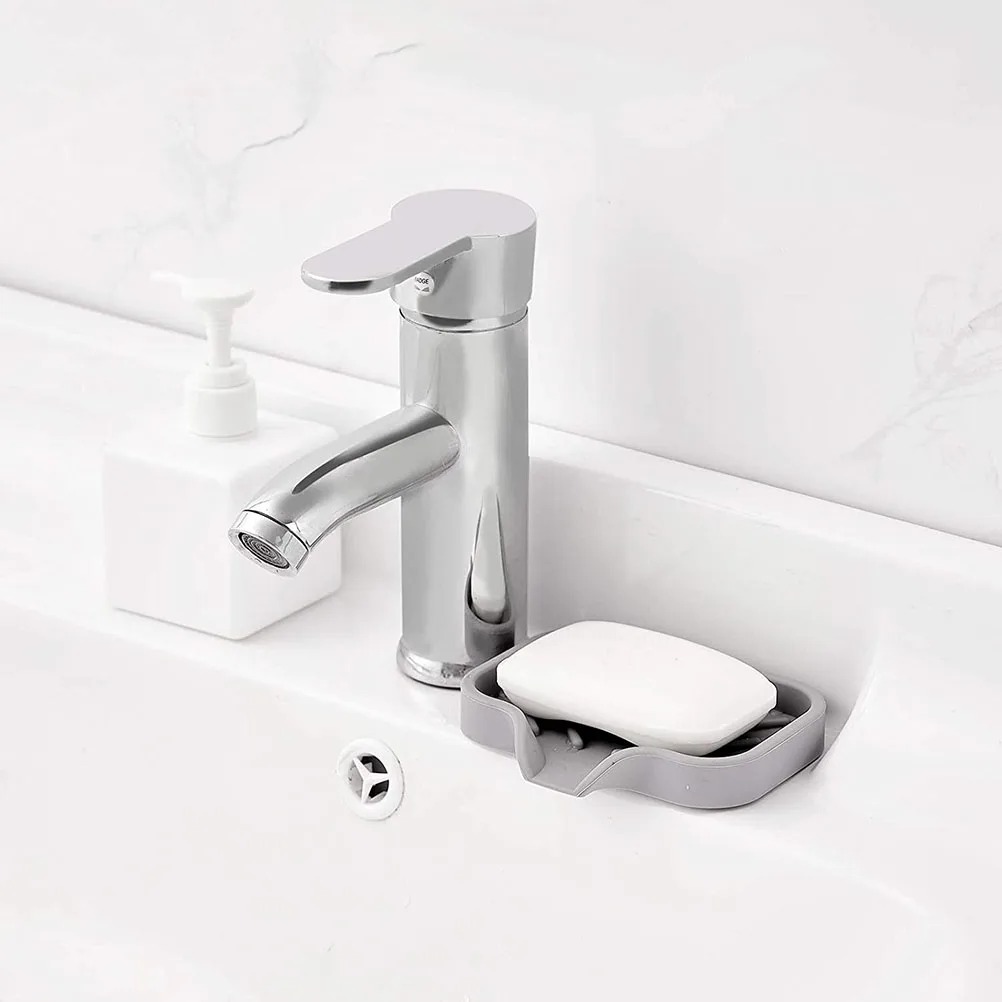 

Creative Silicone Soap Box Holder Non-Slip Drainage Holes for Bathroom Toilet Kitchen Use Lightweight Compact Soap Tray Storage