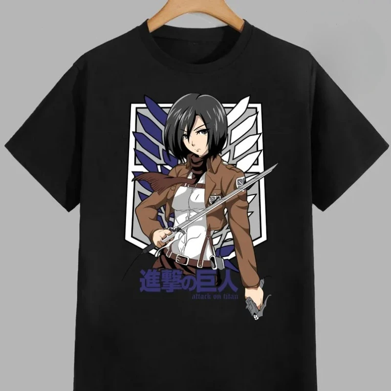 

Attack on Titans Anime Oversize T-shirt Men Women Short Sleeve Casual Tees Cotton Streetwear Cosplay Top Clothing Casual Hip Hop