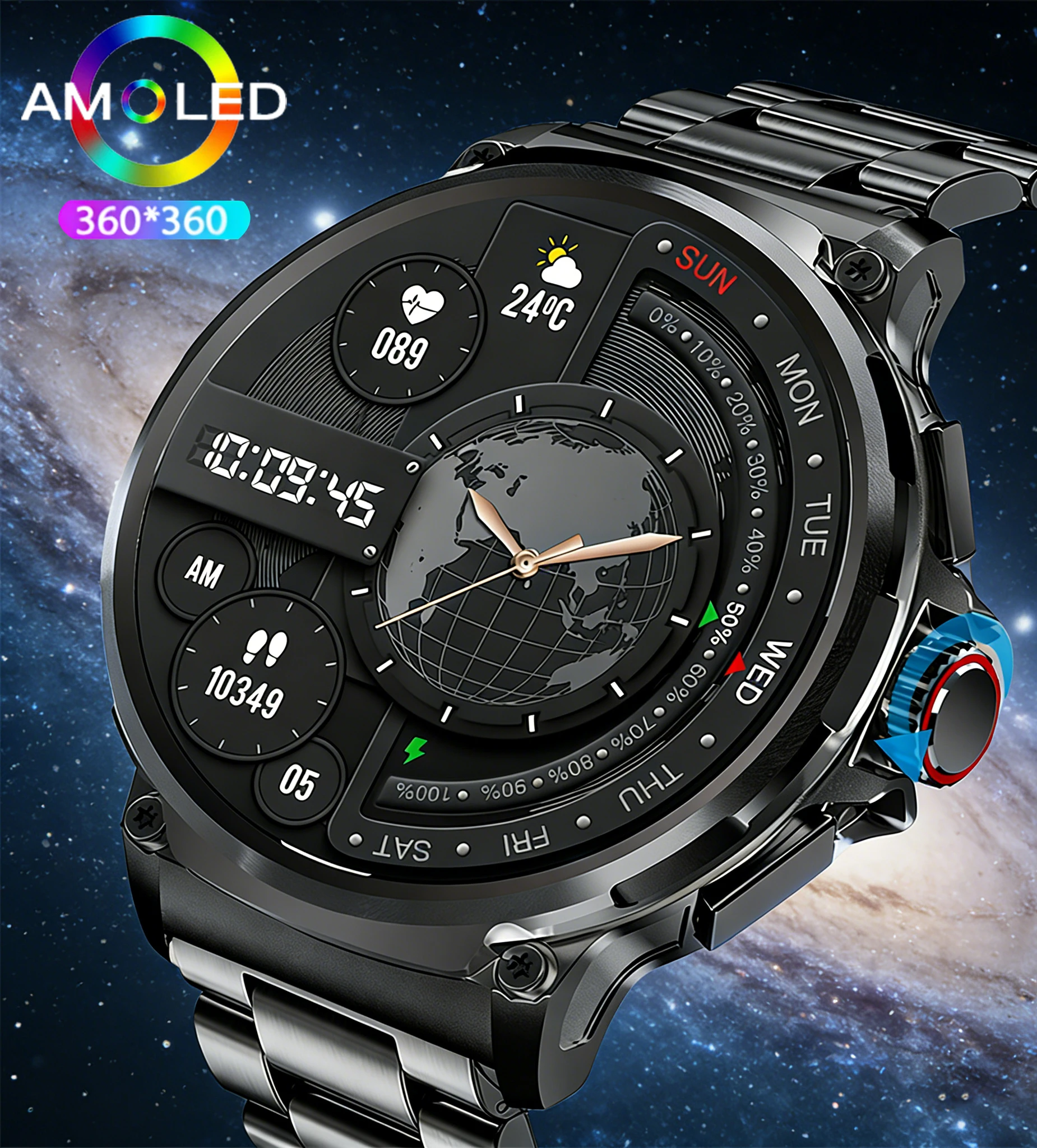 

2026 New1.85-Inch HD AMOLED Screen GPS Tracker Smart Watch Men 710 Mah Battery Sport Bluetooth Call Smartwatch For Android IOS