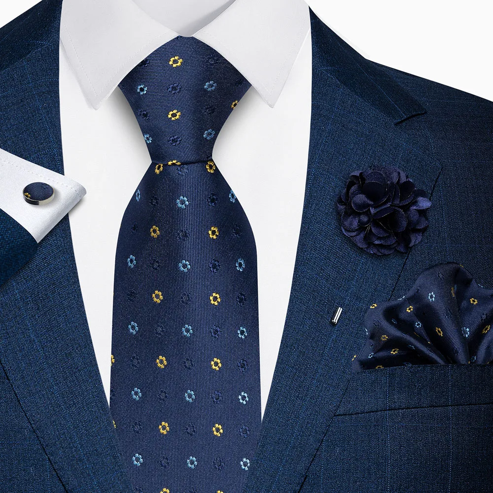 رائجة البيع ماركة الموضة 8 سنتيمتر التعادل جيب المربعات بروش مجموعة ربطة العنق الأرجواني مخطط للرجال البدلة اكسسوارات صالح حفلة رسمية