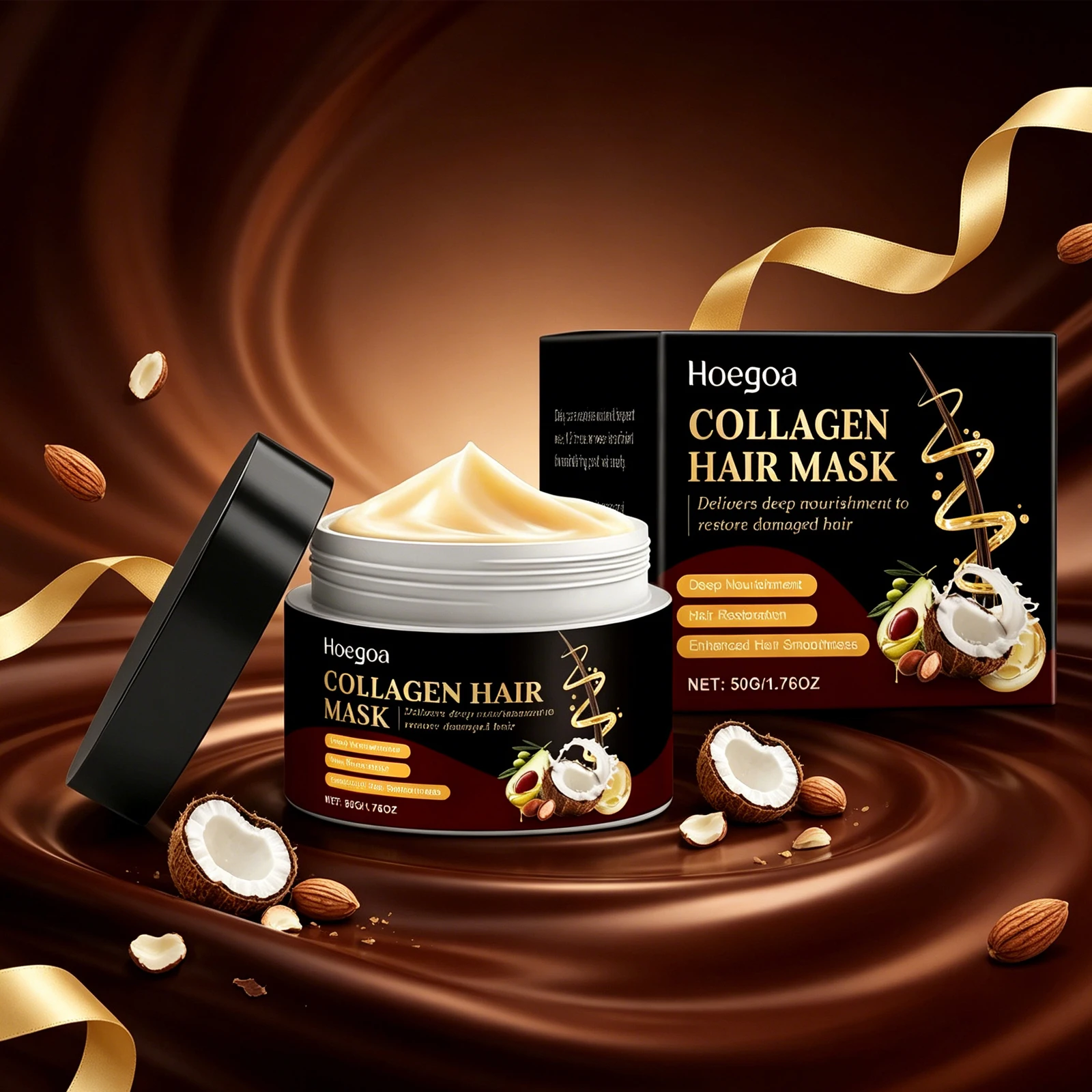 

Hoegoa 50g Hair Moisturizing Mask Deep Conditioning Treatment For Dry Hair Soft Natural Fluffy Shine Hair Care Mask