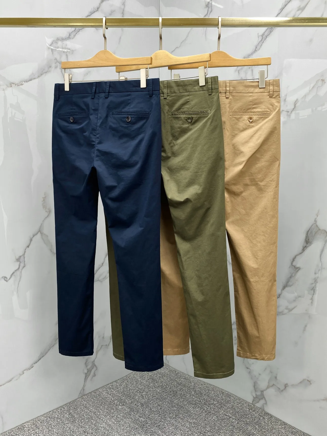 BILLIONAIRE SIJITONGDAMen's Trousers Soft cotton blend trousers with stretch, straight front, piece dyed