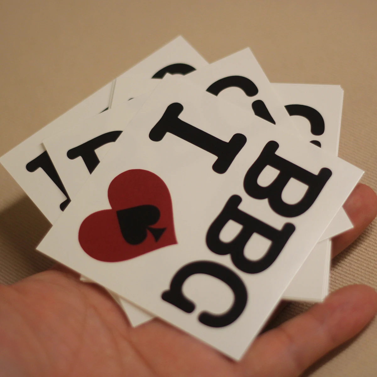 'I Love BBC' Jack of Spades Temporary Tattoos