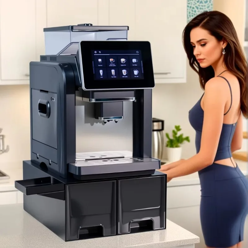 Commercial Professional Smart Coffee Maker Bean to Cup Best Touch Screen Espresso Coffee Machine with Grinder