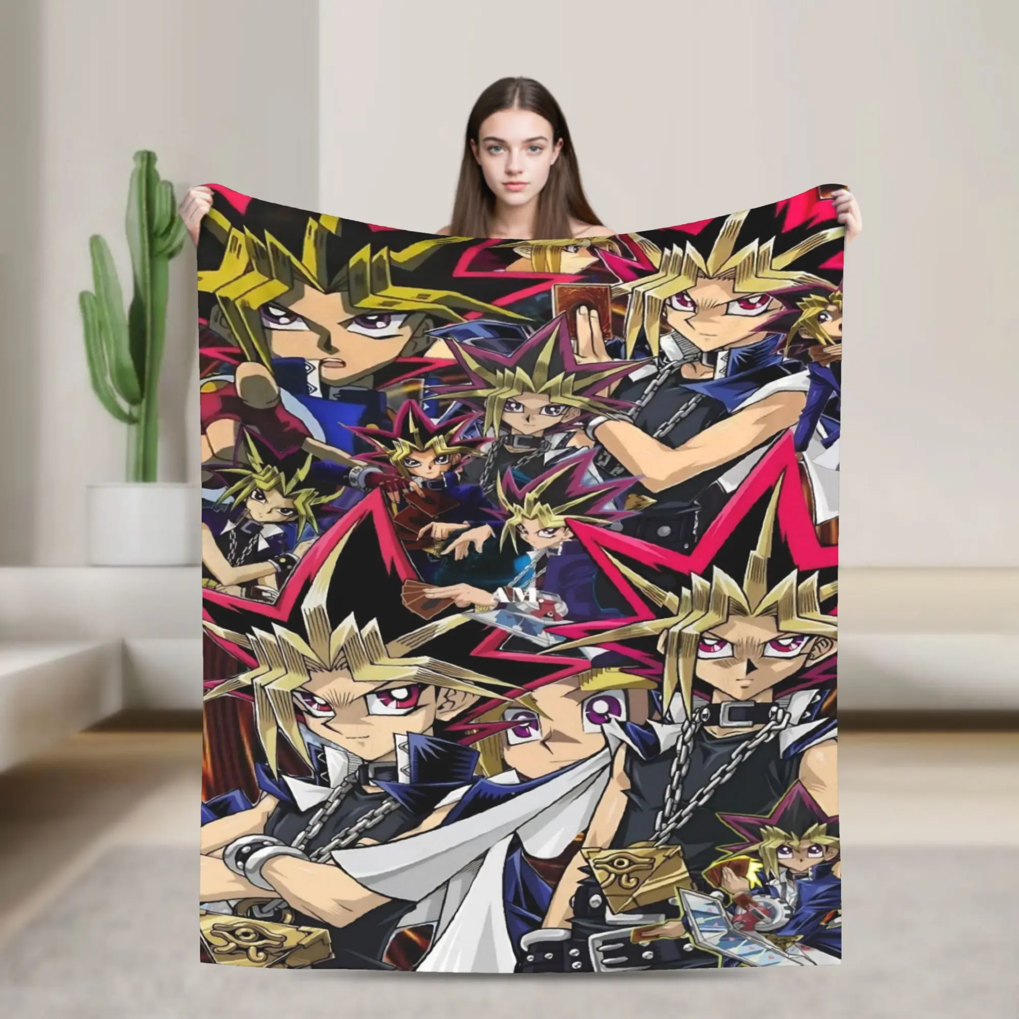 Super Soft Yu-Gi-Oh  Throw Blanket Premium Flannel Fleece Lightweight  Bed Blanket Cozy Fluffy Blankets All Season Use