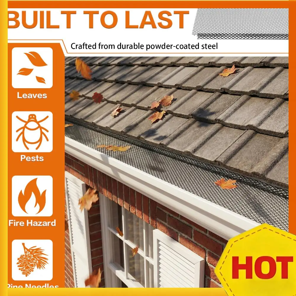 

70 шт. Защитная сетка для водосточных желобов из нержавеющей стали, 6 дюймов x 210 футов, для защиты от листьев на подъездных дорожках и в садах