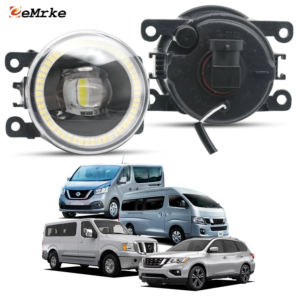 Halogen or LED Fog Lights 30W Angel Eye DRL For Nissan NV300 X82 NV3500 NV350 Caravan E26 Pathfinder 17-20 Front Car Accessories