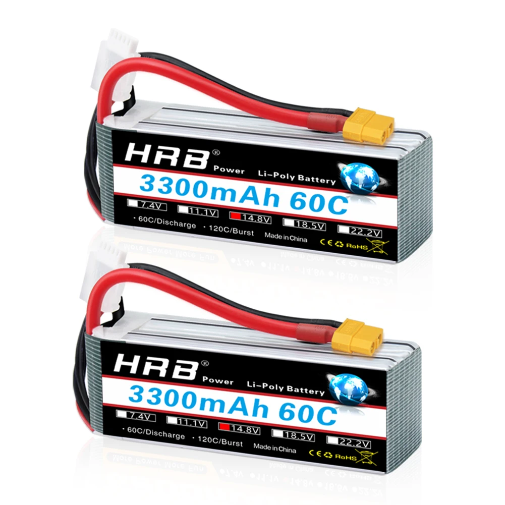 HRB 4S 3300mah Lipo battery 14.8v RC Battery 60C With XT60 connector for RC Car Truck Monster RC Boat Airplane FPV Drones