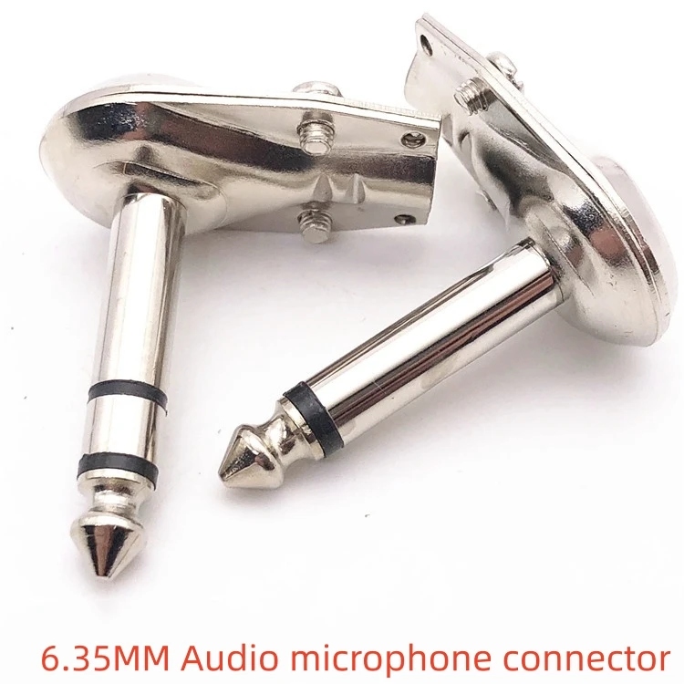 

2PCS Electrical Connectors Right Angle 6.35mm Mono/Stereo 2/3 Pole Jacks Plug 6.35mm Guitar Phono Pancake 1/4 Inch Convertor