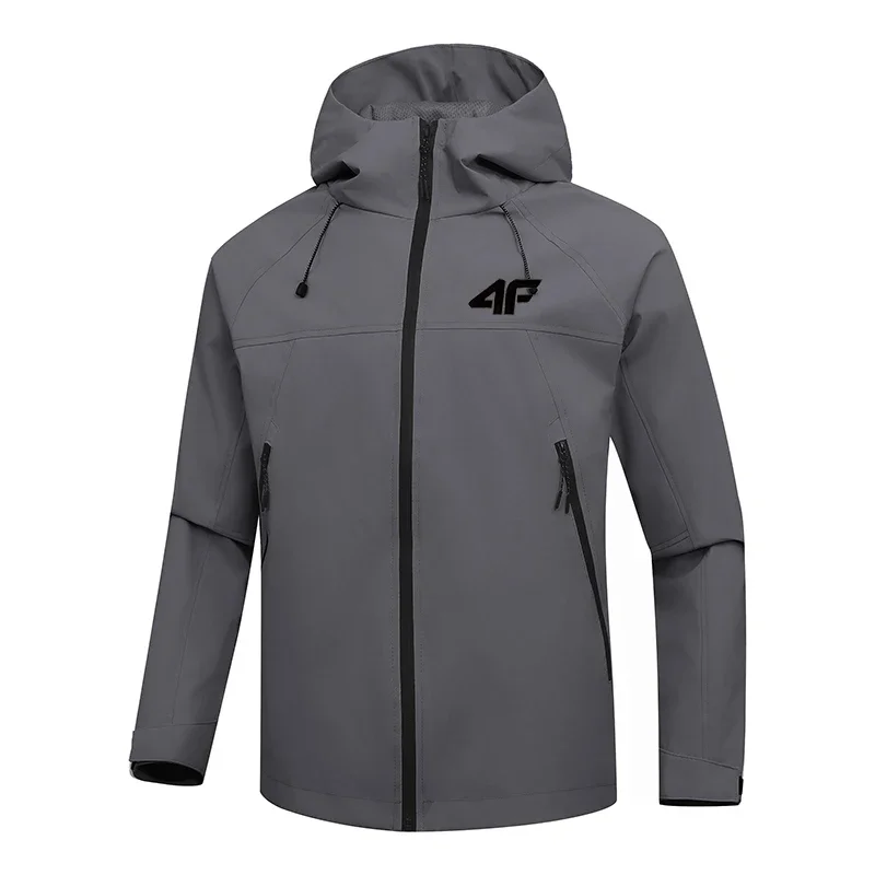 Men's fishing windproof jacket, spring and autumn long-sleeved windbreaker, zipper hood, casual and fashionable sportswear