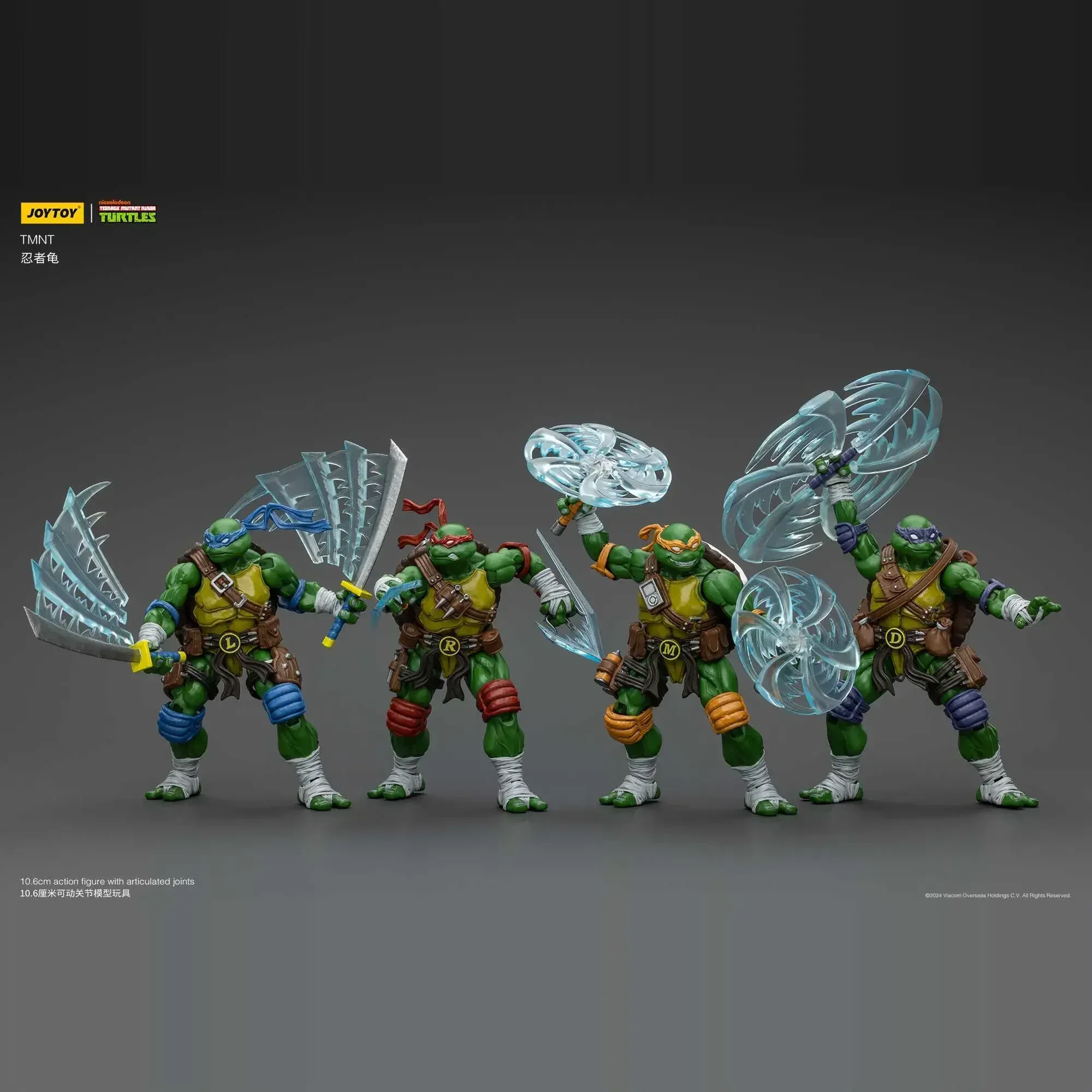 [STOCK] JOYTOY TMNT 1/18 Action Figure Raphael Leonardo Donatello Michelangelo 4PCS Model Hadiah dengan Kotak