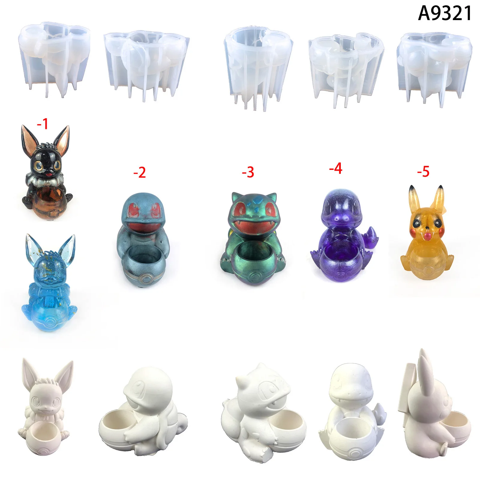 Hotot Rabbit Jack Turtle Vase Silicone Mold for Handmade Desktop Decoration Gypsum Flowerpot Pen Case Silicone Mould Handicrafts