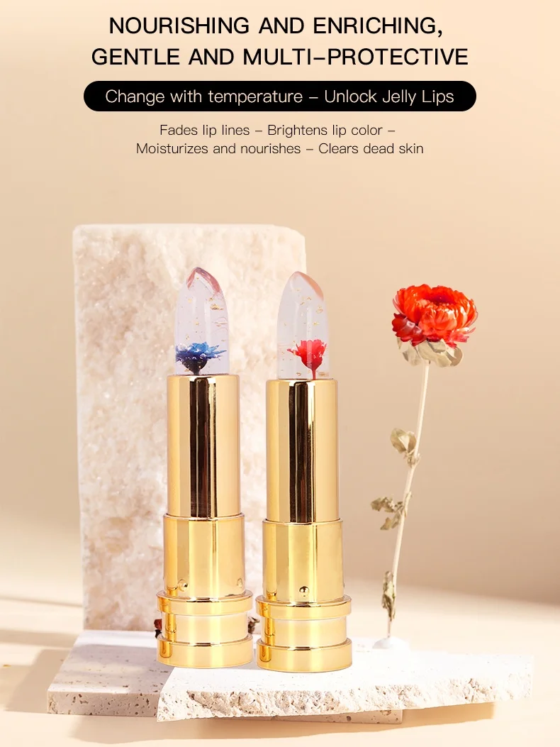 

KAN Gilt Light Bouquet Gold Lipstick has a silky texture and full color, moisturizing, colorless and sheer