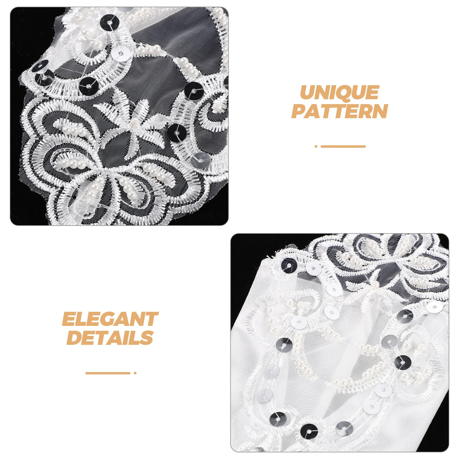 Gants de mariée en dentelle, 1 paire, élégants, blancs, sans doigts, accessoires de mariage, Design Floral, robe de mariée confortable et respirante