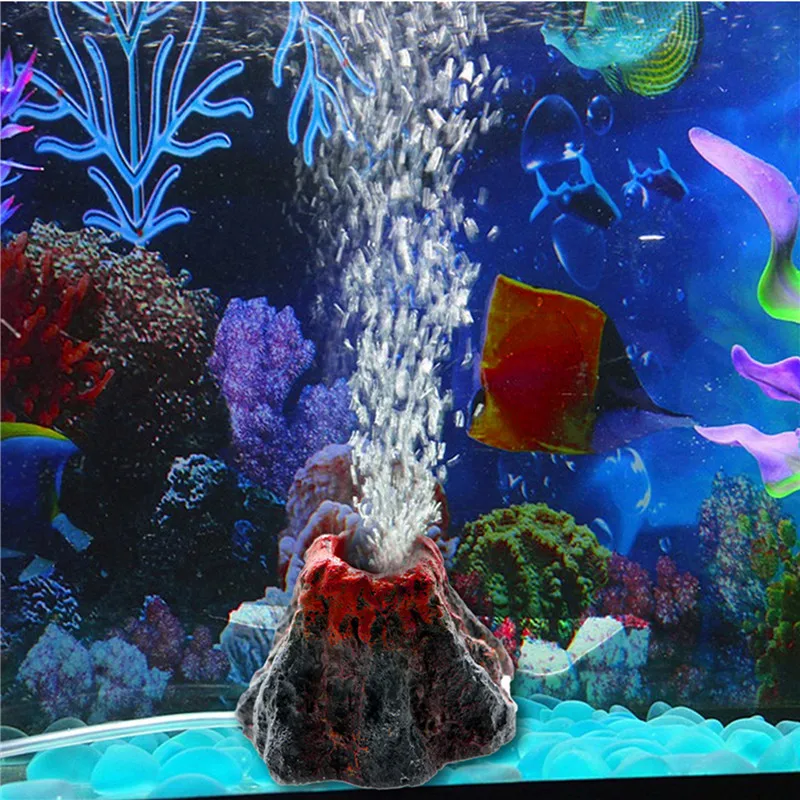 Volcano Shape Aquarium fish tank decor oxygen pump air bubble stone Air Pump Drive Fish Tank Toy aquarium Ornament