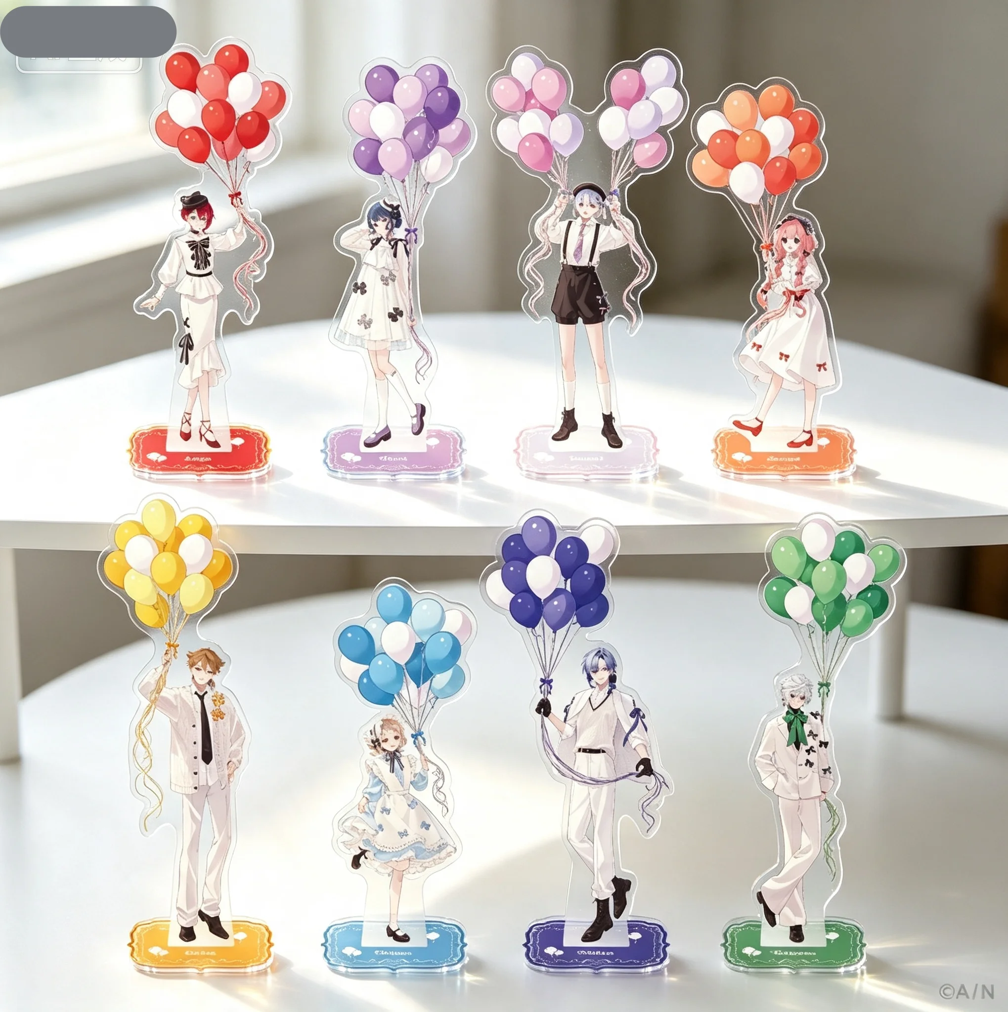 NIJISANJI Virtual YouTuber Fluffy Balloon Series Machita Chima Acrylic Stand Model Plate Keychains Desktop Ornament