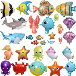 Ocean Animals Balloons Cartoon Fish Balloons Foil Balloons for Boys and Girls Birthday Ocean Themed Party Baby Shower Decoration