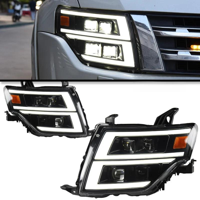 Suitable for 05-21 Mitsubishi Pajero V97 Headlight Assembly V93 Modified LED Daytime Running Flowing Turn Signal Light