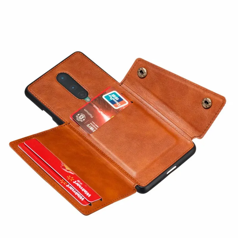 Flip PU Leather Wallet Shockproof Case For Oneplus 7 7T 8 Pro Multi Card Slot Holder Cover For One plus 8T Silicone Bumper Case