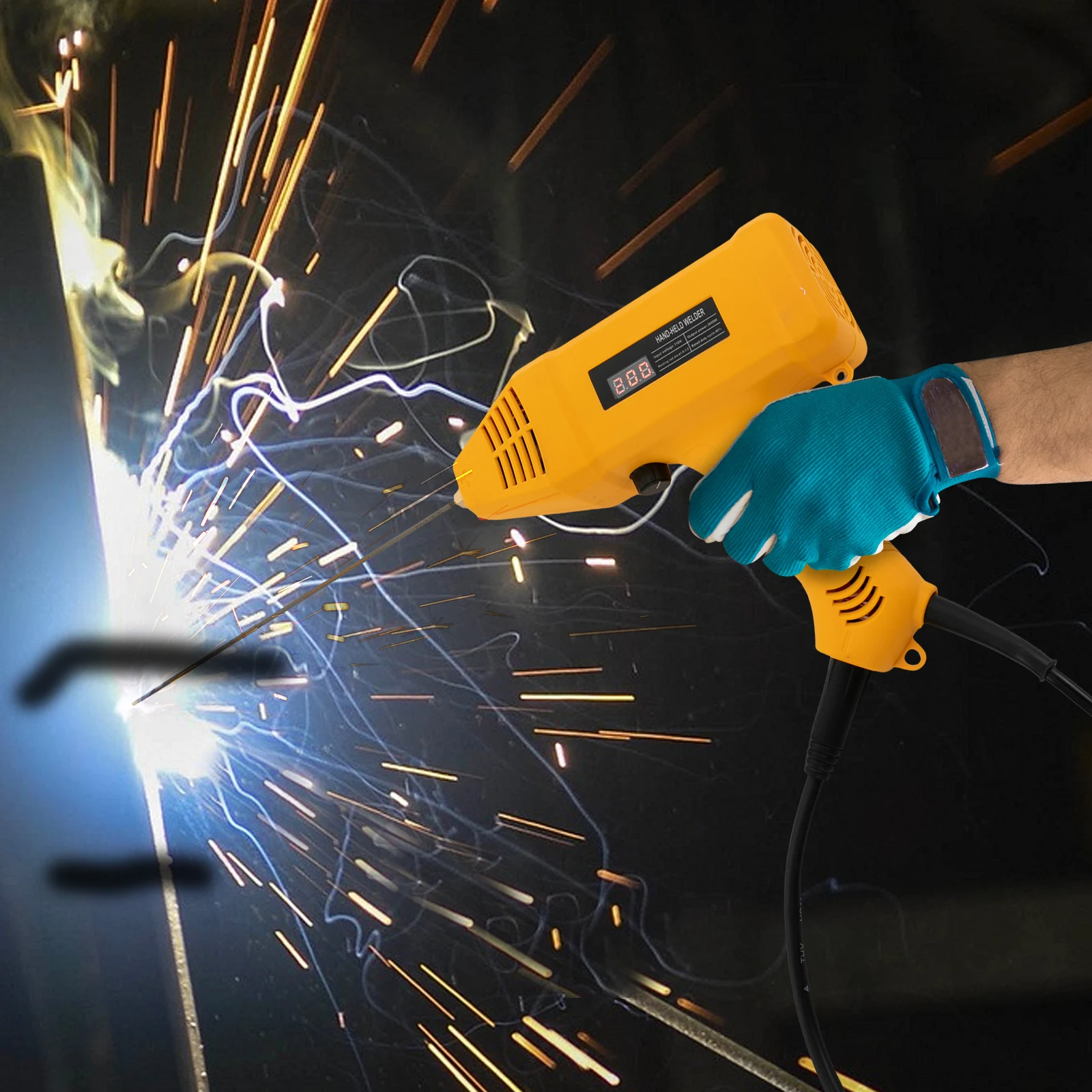 

Ручной сварочный аппарат 3000 Вт, портативный цифровой сварочный пистолет, портативный сварочный аппарат