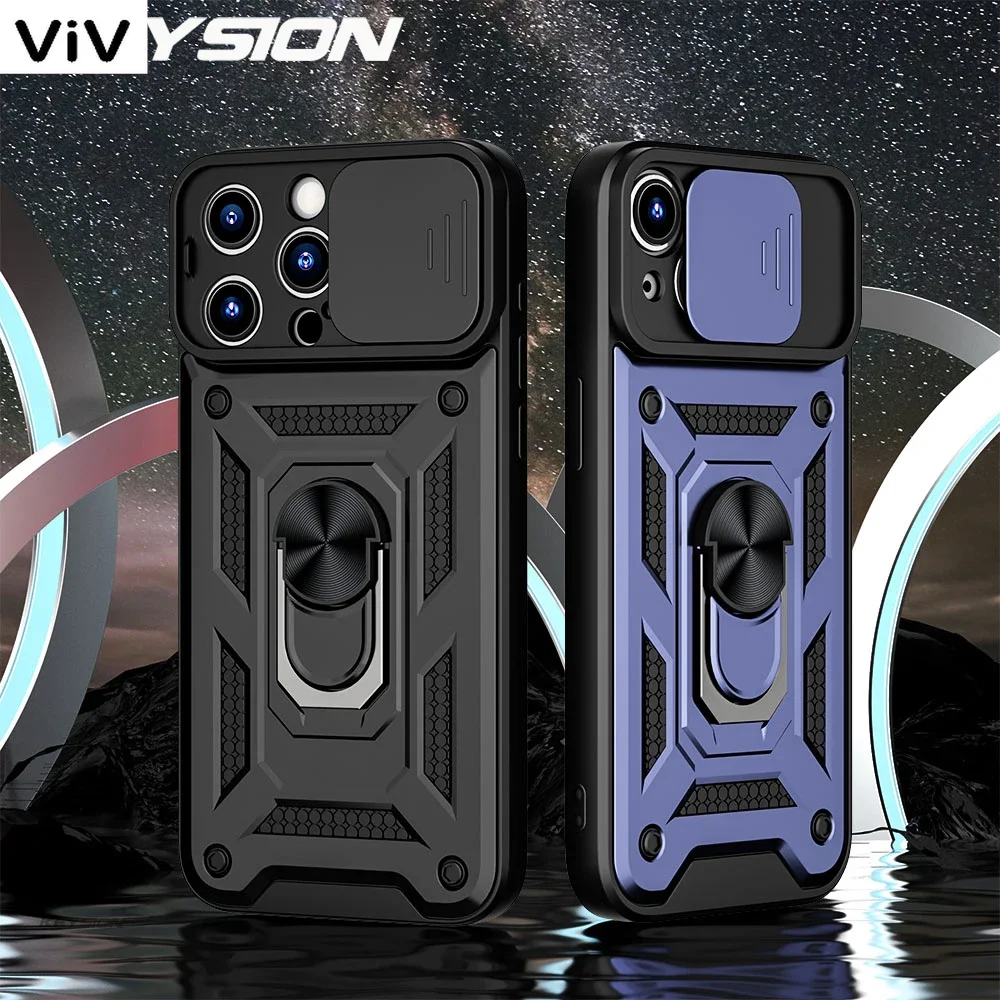 KEYSION Shockproof Case for iPhone 15 Pro Max 15 Plus Slide Camera Lens Protection Ring Phone Cover for iPhone 14 13 12 11 Pro