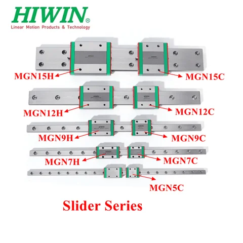 HIWIN Original Miniature Linear Guide Rail Slide Block MGN5C MGN7C MGN7H MGN9C MGN9H MGN12C MGN12H MGN15C MGN15H for Precision
