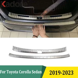 For Toyota Corolla Sedan 2019-2021 2022 2023 Rear Bumper Cover Trim Rear Trunk Bumper Plate Sills Car Styling Stainless Steel