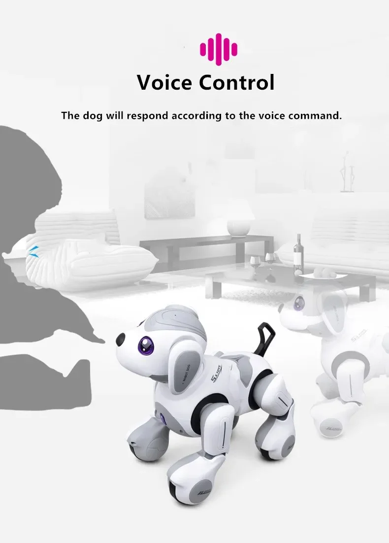 電動RCロボット犬 知能ペット犬 ダンス音楽 リモコン＆タッチコントロール 歩行 子供のお友達 学習玩具 RCロボット犬おもちゃ