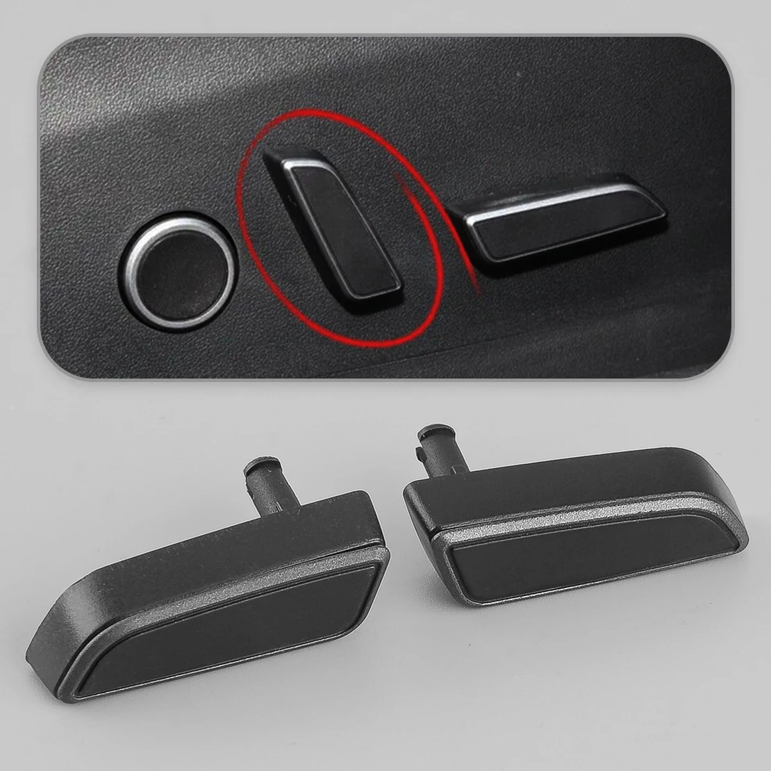 1 Pair Side Seats Back Adjust Switch Buttons Black Plastic 1098841-01-E 1098843-01-E Fit for Tesla Model 3 Y 2021 2022 2023