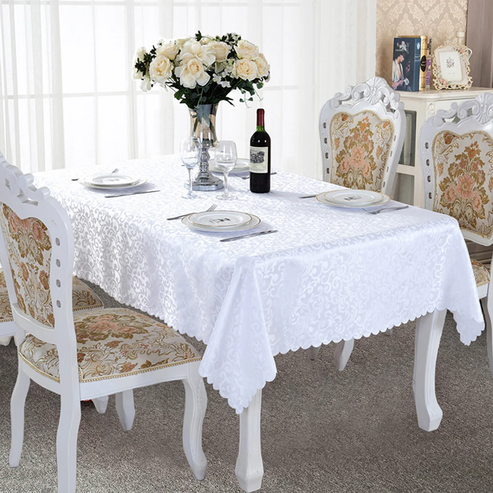 Wedding Rectangle Jacquard Tablecloth Fabric Restaurant Modern Luxury Dining Table Eco-Friendly Tablecloth Banquet Decor Home