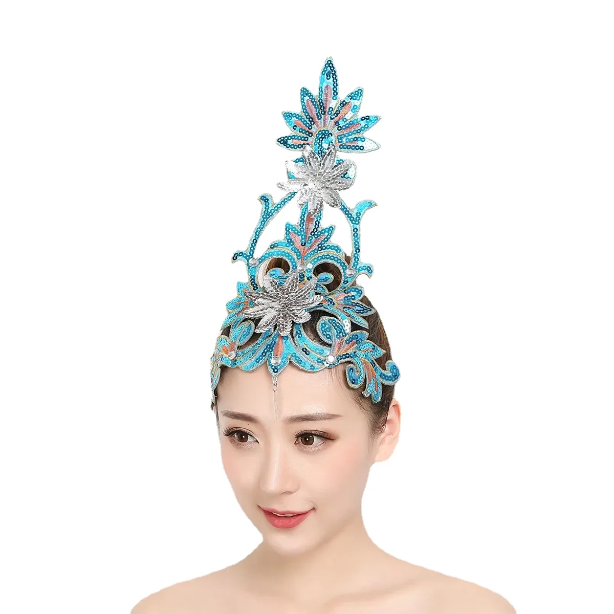 Dance Apparel Dance Headdress Performance Kids Hair Accessories Tiara Headpiece Multi-Color Classical Head Flower