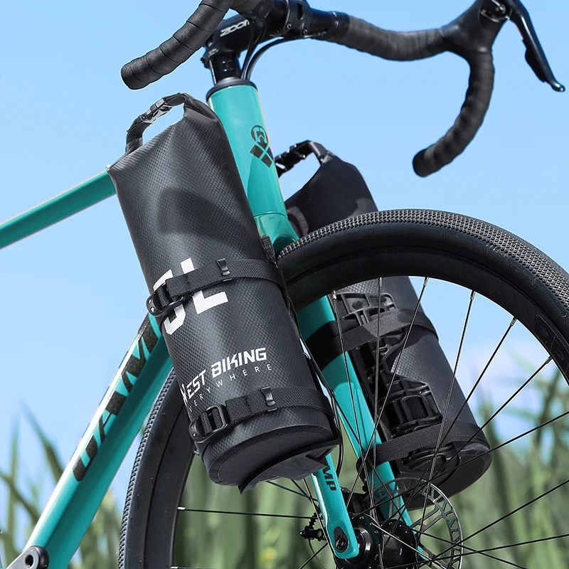 

Portable MTB Road Bike Front Fork Bag Waterproof Multifunction Bicycle Fork Bag 5L Bicycle Pannier Pack For Cycling Accessories